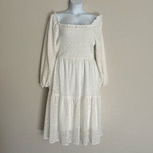 NWT Baltic Born Bailey Eyelet Dress Smocked White Size 1X Bridal Spring